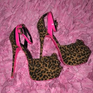 Cheeta Print Platform Heel